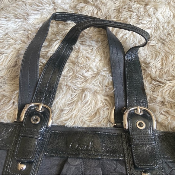 Coach vintage y2k black signature canvas large shoulder bag - Picture 2 of 13